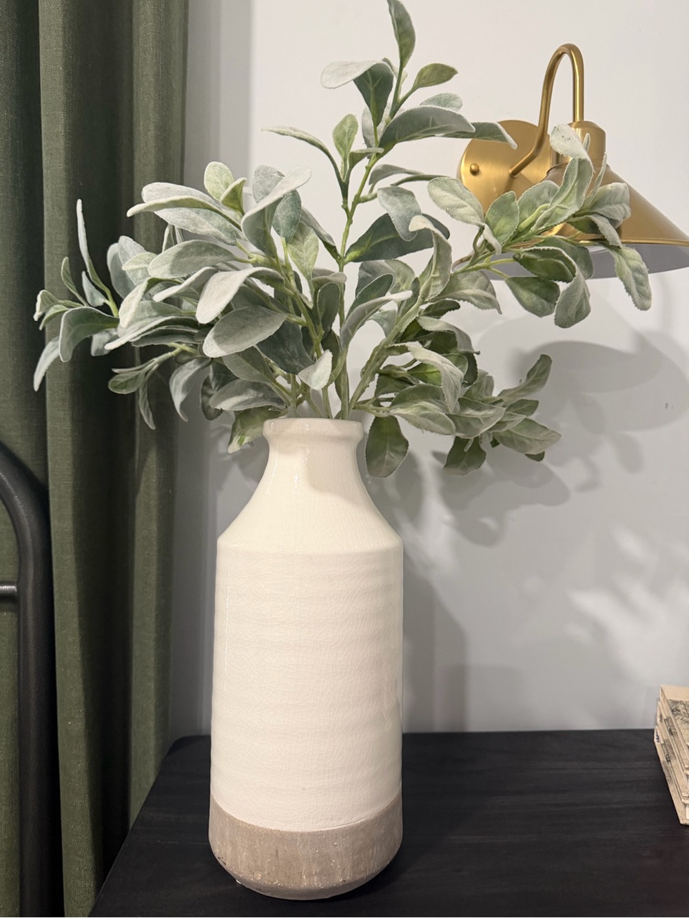 Hobby Lobby Cream and Tan Ceramic Decorative Vase